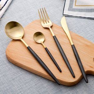 Modern Luxury Flatware (gold & black finish)